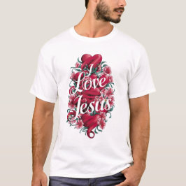 Camiseta Eu Amo Jesus Religião Cristã