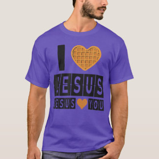 Camiseta Eu Amo Jesus Waffle Heart Jesus Te Ama Funny Br