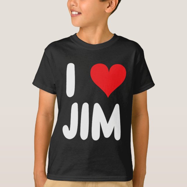 Camiseta Eu Amo Jim - Coração - Nome  (Frente)