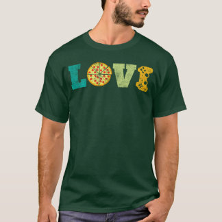 Camiseta Eu Amo Jogos E Pizza Jogos De Vídeo Retro Comida A