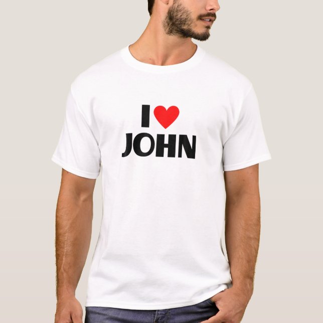 Camiseta Eu Amo John - Eu Coração John (Frente)