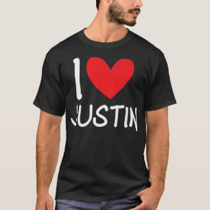 Camiseta Eu Amo Justin Name Personalzinha Mulher Personaliz