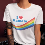 Camiseta Eu Amo Kamala Cute Election Rainbow<br><div class="desc">Uma bela camiseta arco-íris de Kamala Harris para a eleição de 2024 que lê "I Love Kamala". Apoio bonito e colorido ao nosso vice-presidente.</div>