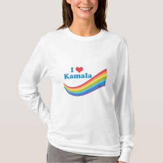 Camiseta Eu Amo Kamala Rainbow Cute Election Long Sleeve