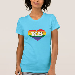 Camiseta Eu amo Kansas Orgulho gay