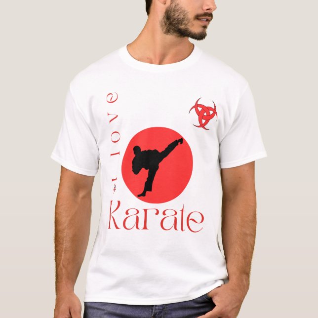 Camiseta Eu Amo Karate Martial Arts T-Shirt (Frente)