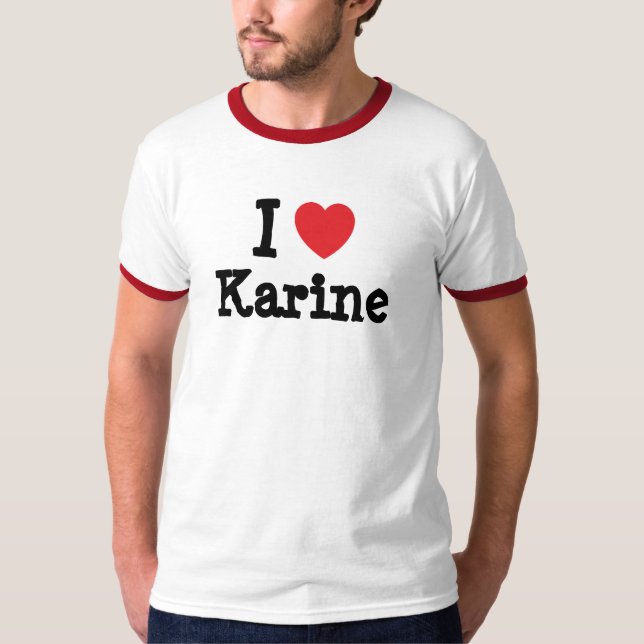 Camiseta Eu amo Karine Heart-Shirt (Frente)