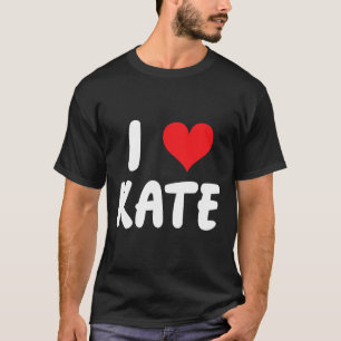 Camiseta Eu Amo Kate - Coração - Nome