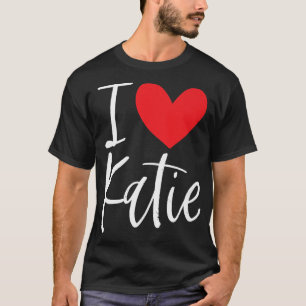 Camiseta Eu Amo Katie Name Personalizado Mulher BFF Frie