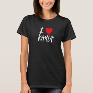 Camiseta Eu Amo Kayla Filha Namorada Mãe Coração Va