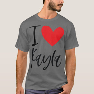 Camiseta Eu Amo Kayla Name Personalizado Mulher BFF Frie