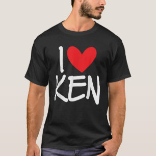 Camiseta Eu Amo Ken Name Personalizado Men Cara Amigo BFF E