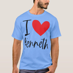 Camiseta Eu amo Kenneth Name Heart Personalised Men Cara BF