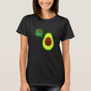 Camiseta Eu Amo Keto Citação de Abacate Dietas Keto e Vegan