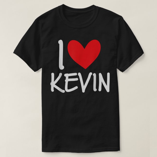 Camiseta Eu Amo Kevin Name Personalizado Men Cara Amigo BFF (Frente do Design)