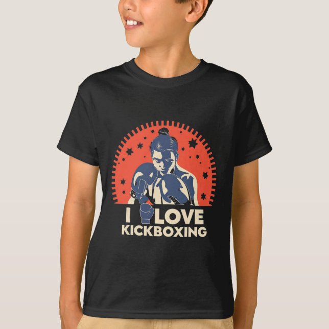 Camiseta Eu Amo Kick-boxing Boxe Ama Kickboxer Kickboxin (Frente)