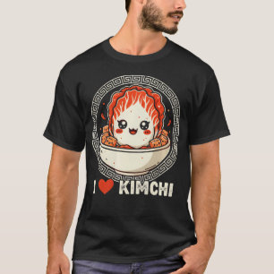 Camiseta Eu Amo Kimchi Fofo Kawaii Coreano Fermentado