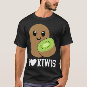 Camiseta Eu Amo Kiwis Cute Kiwis Figurume Kiwi