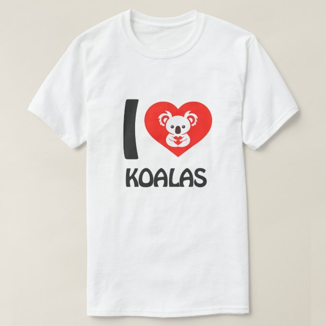 Camiseta Eu amo Koalas (Frente do Design)