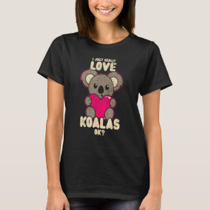 Camiseta Eu Amo Koalas Ok, Bonita, Austrália Retro