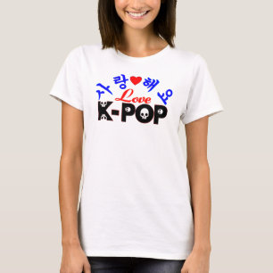 Camiseta ♪♥Eu Amo KPop Blusa Feminina Bella+Canvas