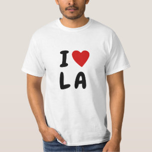 Camiseta Eu amo L A   texto personalizado coração LA Los 
