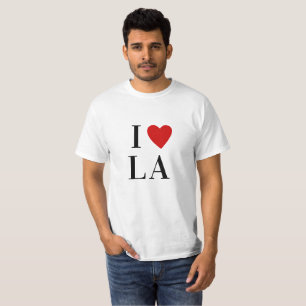 Camiseta Eu amo L A   texto personalizado coração LA Los 