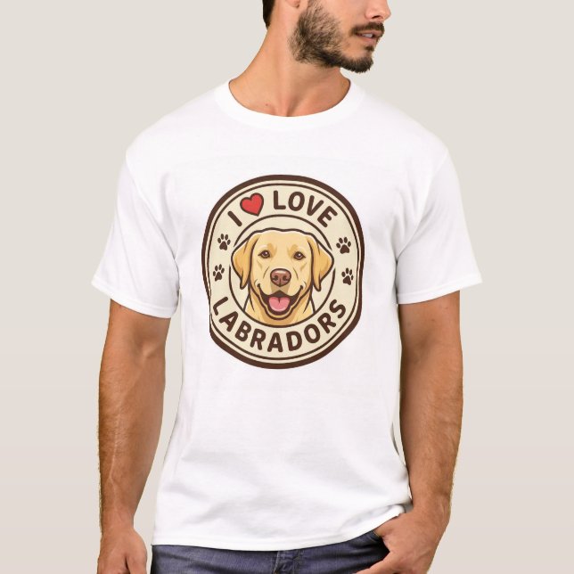Camiseta Eu Amo Labrador – Design Vintage Retrieve (Frente)