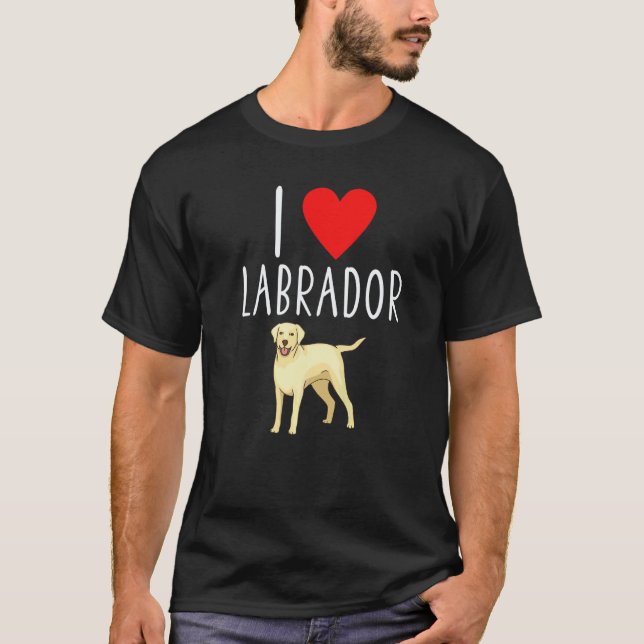 Camiseta Eu Amo Labrador Lab Retriever Labrador (Frente)