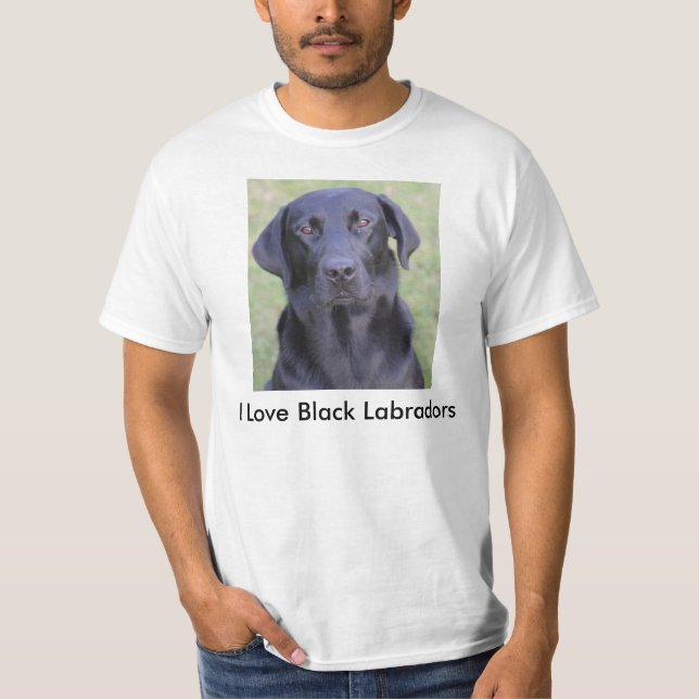 Camiseta Eu amo Labradors preto (Frente)
