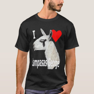 Camiseta Eu amo Lampasas George a Lhama letra branca