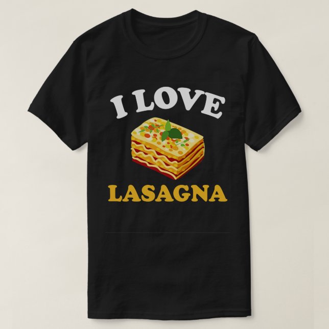 Camiseta Eu Amo Lasagna Comida Italiana Pasta Lover 2 (Frente do Design)