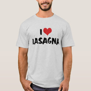 Camiseta Eu Amo Lasanha Coração - Comida Italiana Amante de