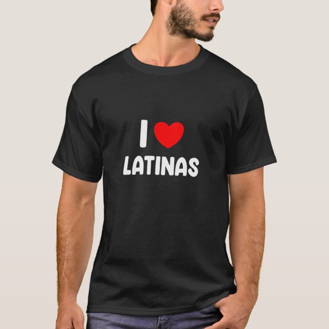 Camiseta Eu amo latinas, coração latinas (Frente)