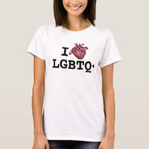 Eu Amo LGBTQ+ coração anatomicamente correto