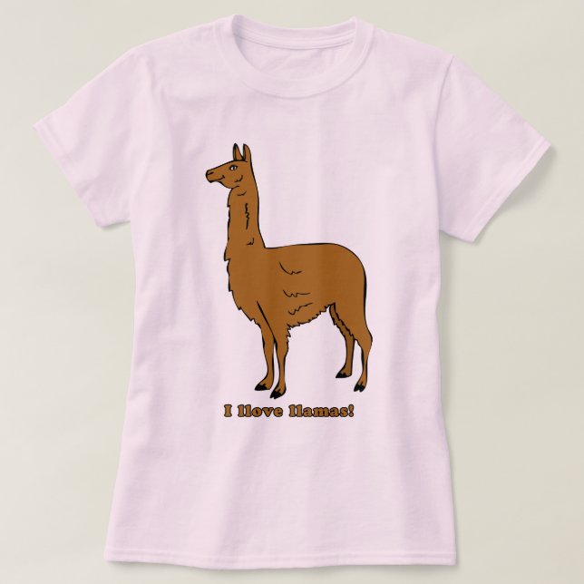 Camiseta Eu Amo Lhamas! (Frente do Design)