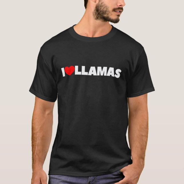 Camiseta Eu Amo Lhamas (Frente)