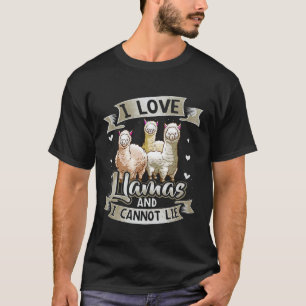 Camiseta Eu Amo Lhamas E Não Posso Mentir Amantes de Alpaca
