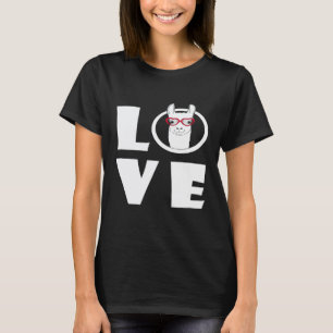 Camiseta Eu Amo Lhamas Llama Feliz de Óculos