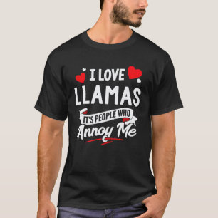 Camiseta Eu Amo Lhamas São As Pessoas Que Me Enervam