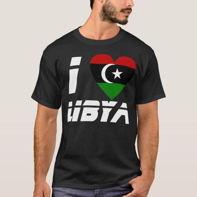 Camiseta Eu amo Líbia (Frente)