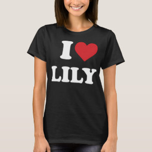 Camiseta Eu Amo Lily Name Personalizado Engraçado Red Heart