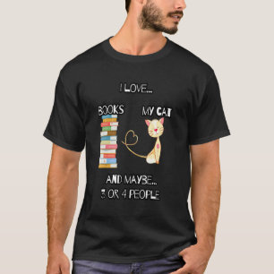 Camiseta Eu Amo Livros Meu Gato E Talvez 3 Ou 4 Pessoas  Ga