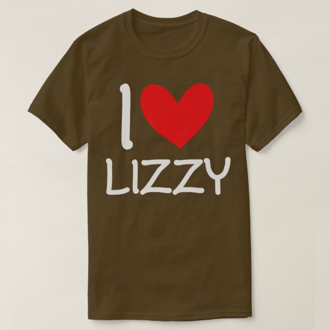 Camiseta Eu Amo Lizzy Nome Mulher Personalizada BFF Frie (Frente do Design)
