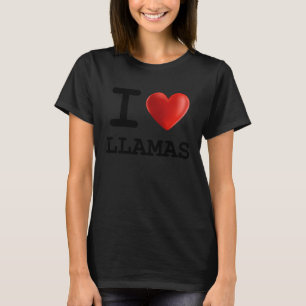 Camiseta Eu Amo LLAMAS Animal Pet Coração