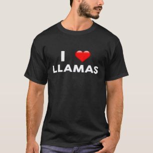 Camiseta Eu Amo LLAMAS Coração LLAMA