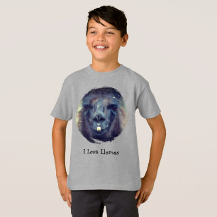 Camiseta Eu Amo Llamas Fazenda Animal