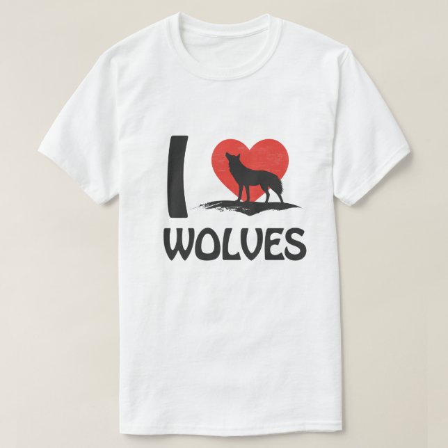 Camiseta Eu amo Lobos (Frente do Design)