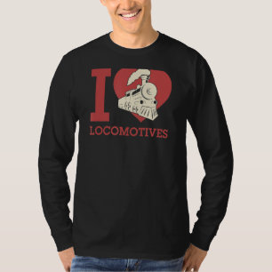 Camiseta Eu Amo Locomotivas Eu Coração Locomotivas Comboio 