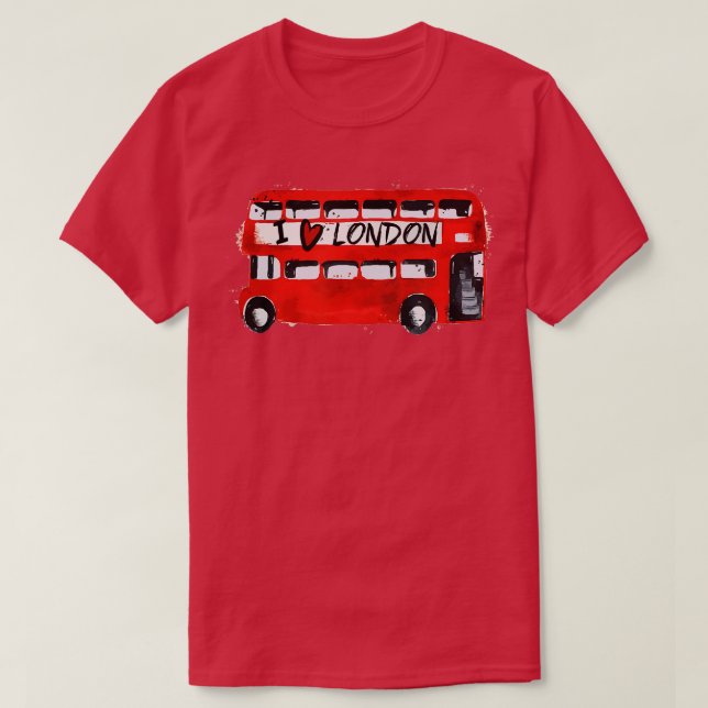 Camiseta Eu Amo Londres Red Bus Londres Viajando Lover Lond (Frente do Design)